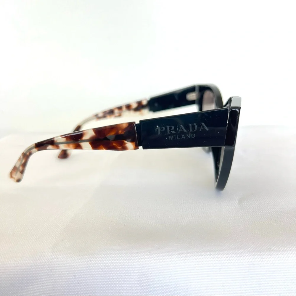 PRADA PR 02WS 01MOA7 54 Gray Lens Black Tortoise Frame Cat Eye Gradient Sunglass